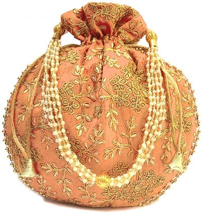 GOLDGIFTIDEAS Wristlets Ethnic Potli Bags for Women, Silk Potli Purse for  Return Gifts, Rajasthani Style Royal Clutch, Potli Pouches for Gifting (Set  of 3)